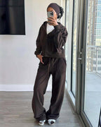 Women's Casual Hoodie and Leisure Pants Set