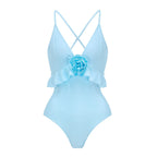 Women's Swimsuit with Voluminous Ruffles and Elegant Maxi Skirt