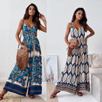 Women's Floral Jumpsuit with Wide Legs