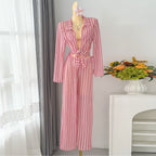 Women's Jumpsuit with Fashionable Tie Belt