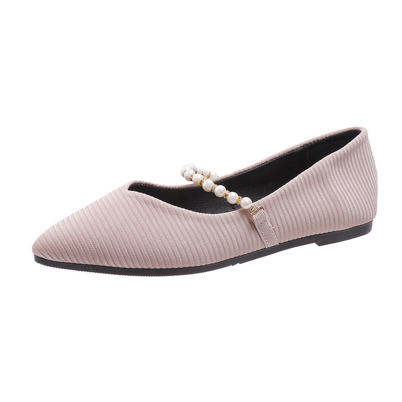 Women's Ballet Flats with Pearl Detail
