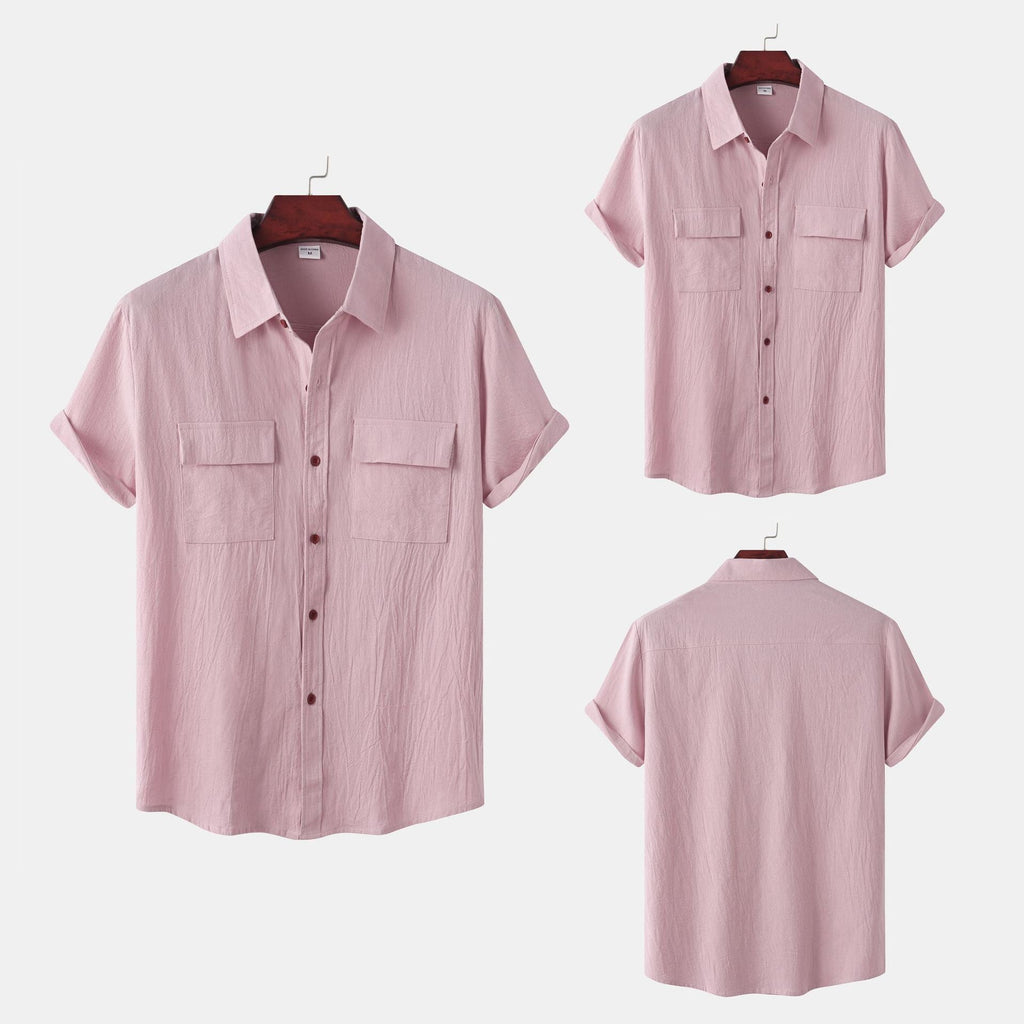 Women's Short-Sleeve Shirt with Practical Chest Pockets and Casual Structure