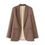 Elegant Women's Blazer with Unique Cut and Pockets