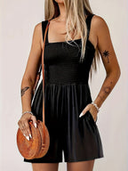 Women's Jumpsuit with Gathered Bodice and Pockets