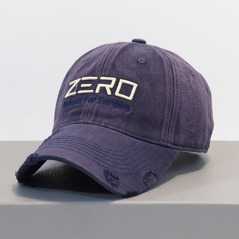 Men's Distressed Cotton Baseball Cap