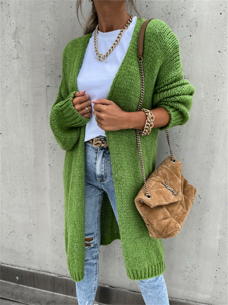 Women's Chunky Knit Cardigan with Loose Fit