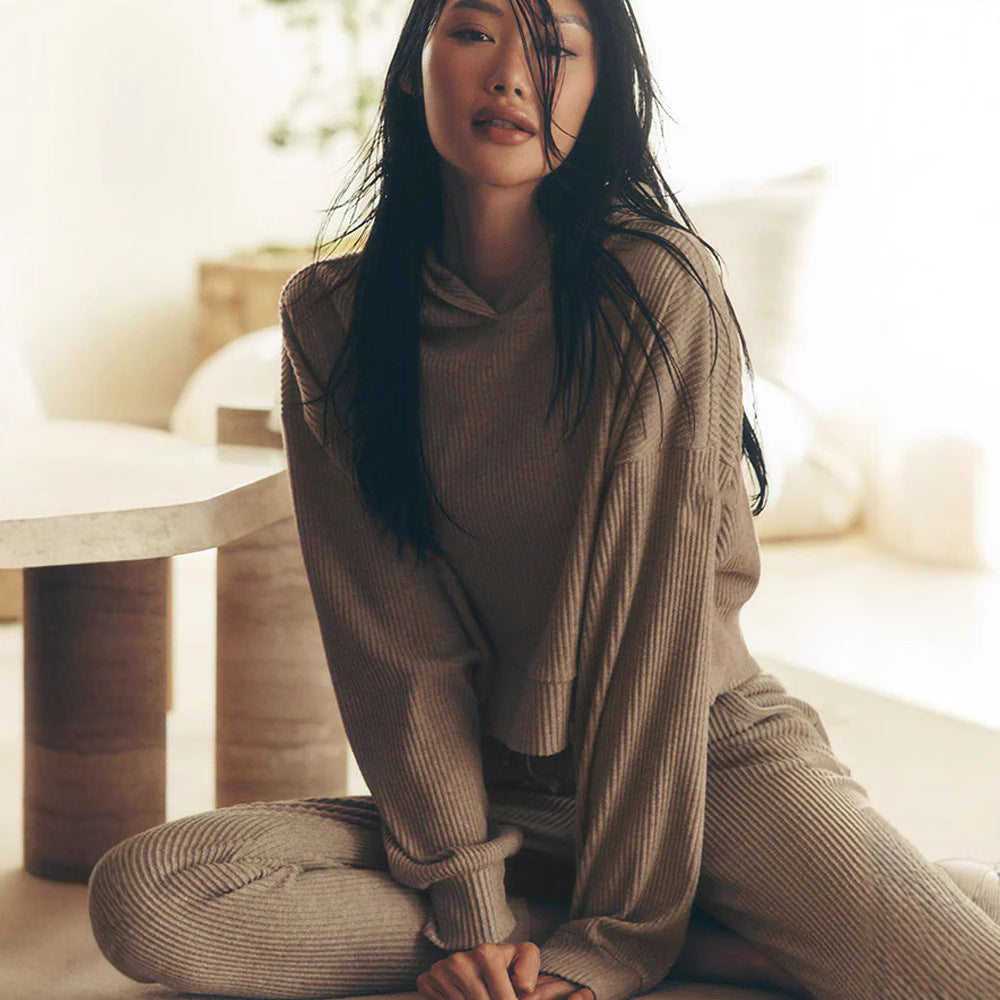 Women's Relaxed Crop Sweatshirt and Jogger Set