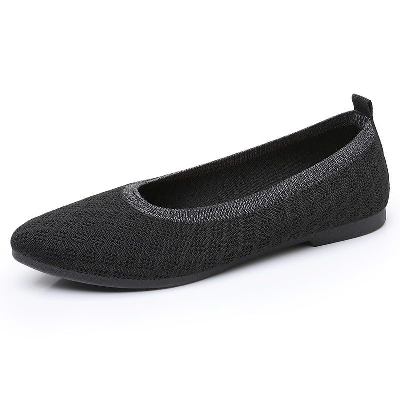 Women's Ballet Flats with Breathable Knit and Flexible Sole