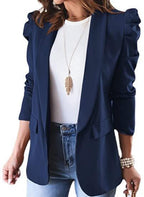 Women's Blazer with Puff Sleeve Design