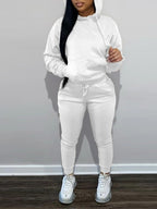 Men's casual jogging suit set with hoodie kangaroo pocket and tapered jogging pants
