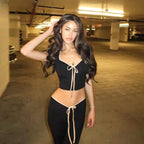 Casual Two-Piece Set with Drawstring