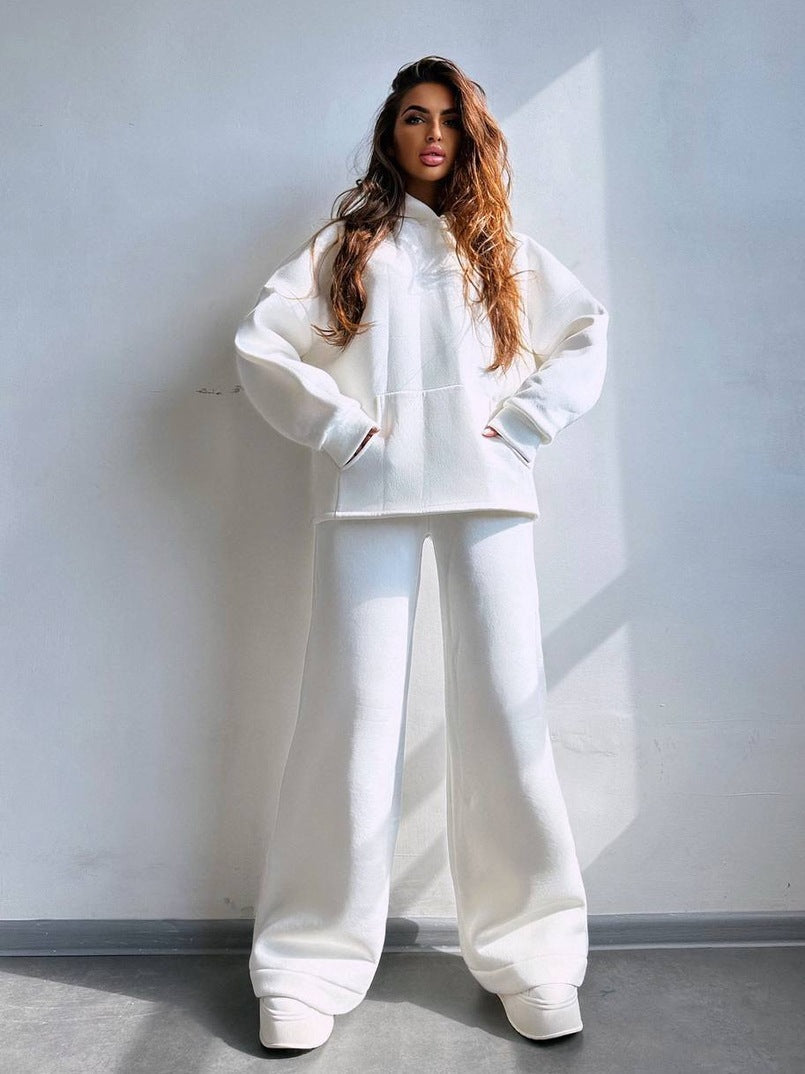 Women's Oversized Hoodie and Wide Leg Leisure Pants