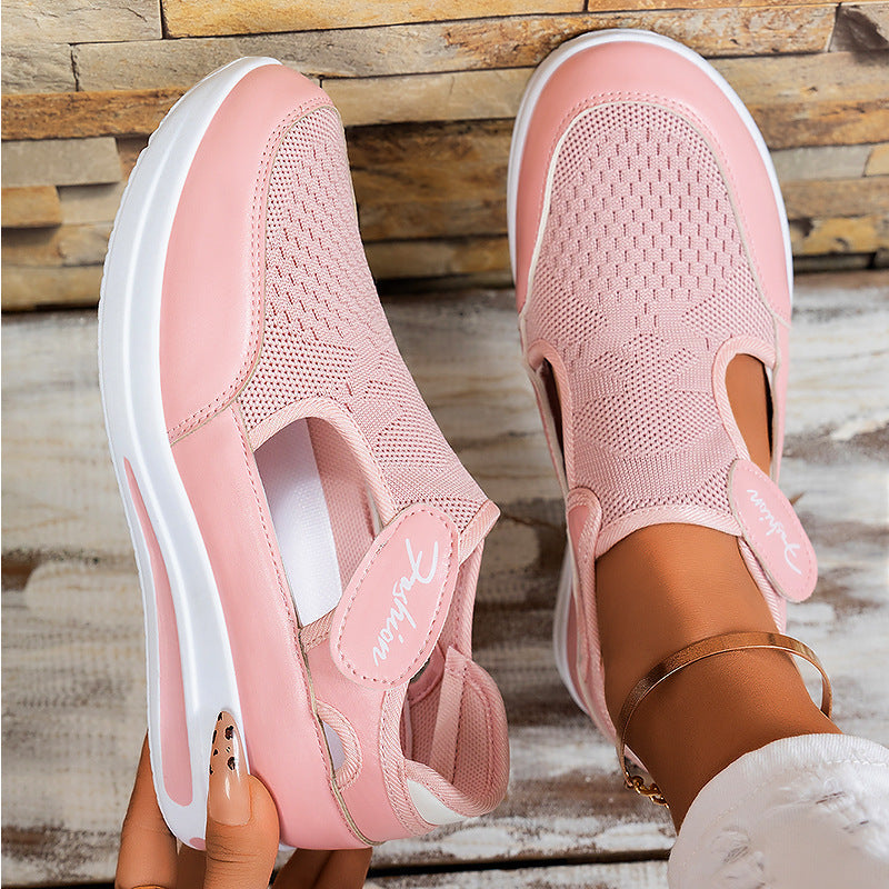 Women's Comfortable Casual Sneakers with Practical Hook-and-Loop Fastening