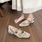 Women's Ballet Flats with Elegant Buckle Accent