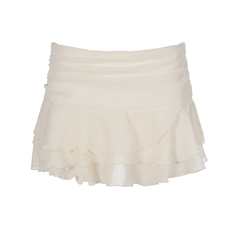 Women's Flowy Chiffon Ruffle Skirt