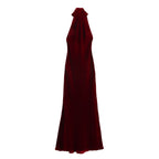 Women's Evening Dress with High Collar and Flowing Cut