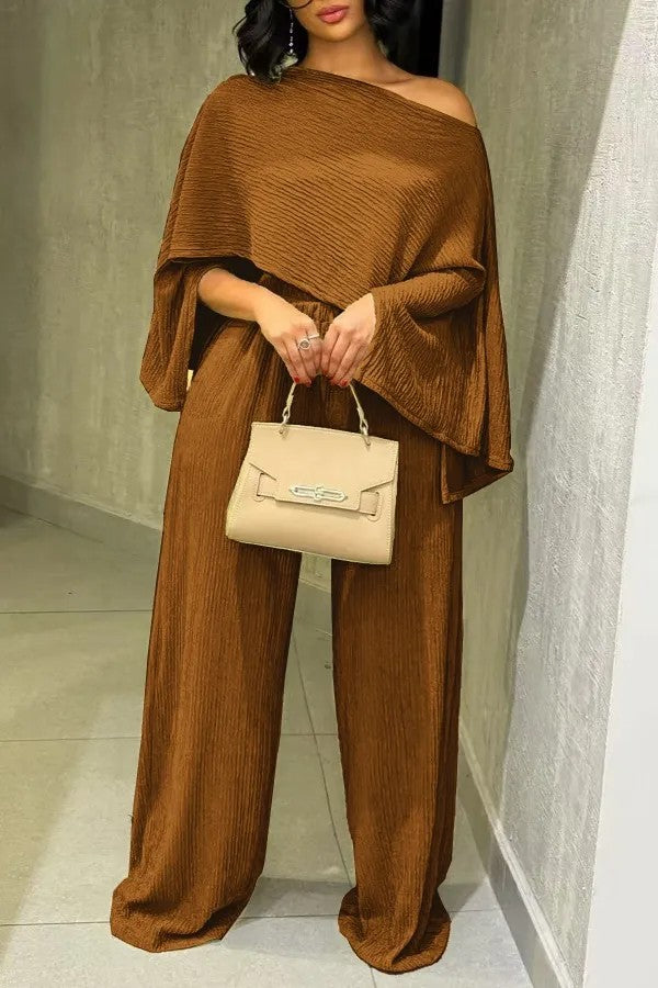 Women's Crop Top and Wide Skirt Set
