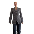 Elegant Oversized Blazer with Textured Fabric