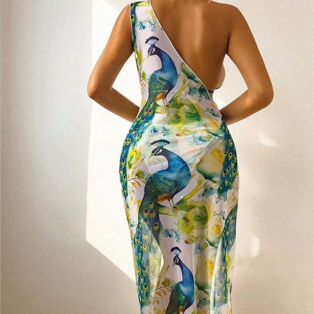 Women's Swimwear with Elegant Peacock Pattern