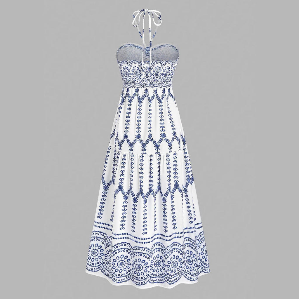 Women's Boho Maxi Dress with Straps
