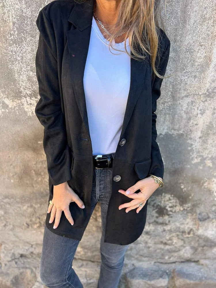 Women's Elegant and Comfortable Suede Blazer