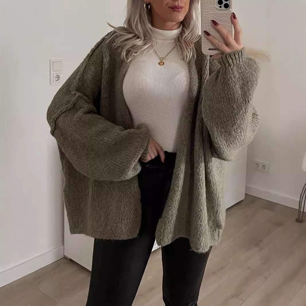 Women's Patterned Cardigan in Soft Cozy Fabric