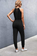 Women's Jumpsuit with Adjustable Waist Tie and Airy Fit