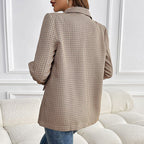 Women's Classic Plaid Blazer with Subtle Cut