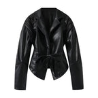Elegant Blazer with Structured Details and Waist Belt