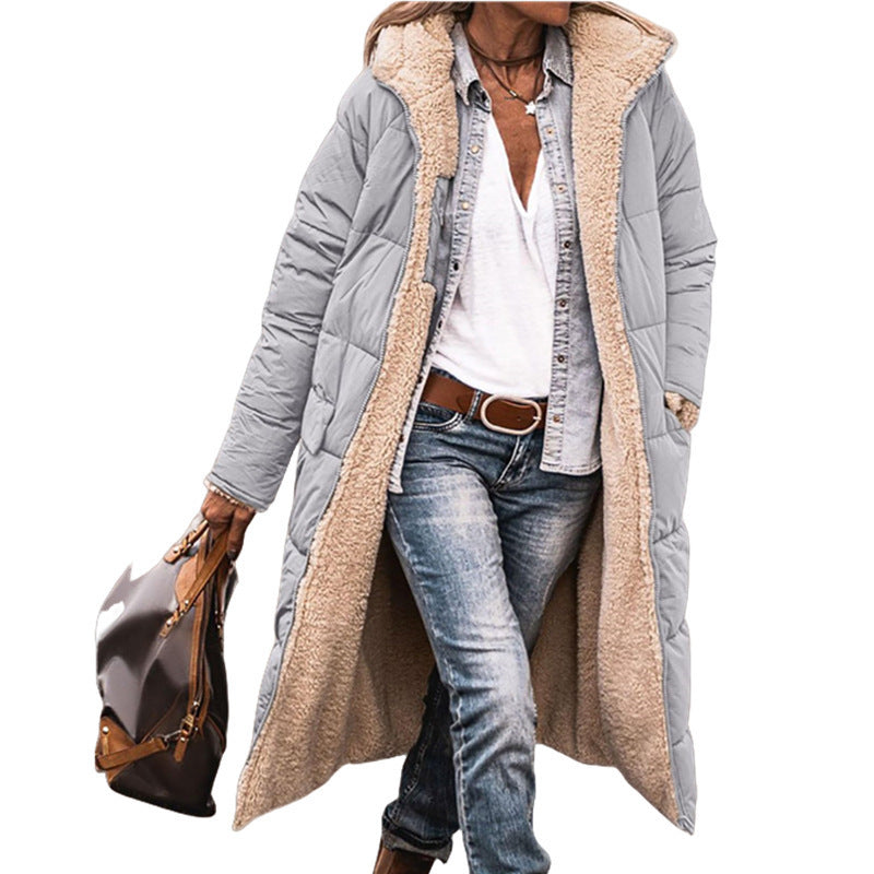 Women's Comfortable and Warm Down Jacket with Teddy Lining