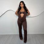 Elegant Form-Fitting Jumpsuit with Unique Neckline