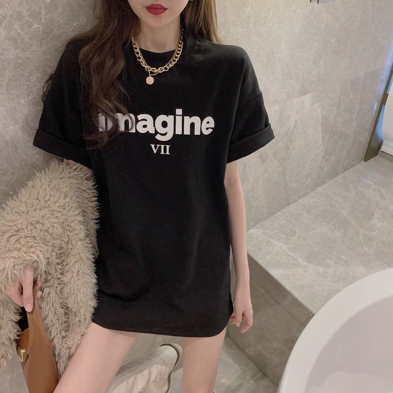 Women's Comfortable Oversized T-Shirt with Creative Print
