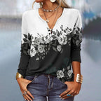Women's Long-Sleeve Casual Shirt with Playful Pattern