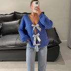 Women's Elegant Cardigan with Glittering Band Detail