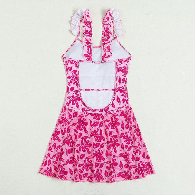 Women's Swim Dress with Ruffle Details
