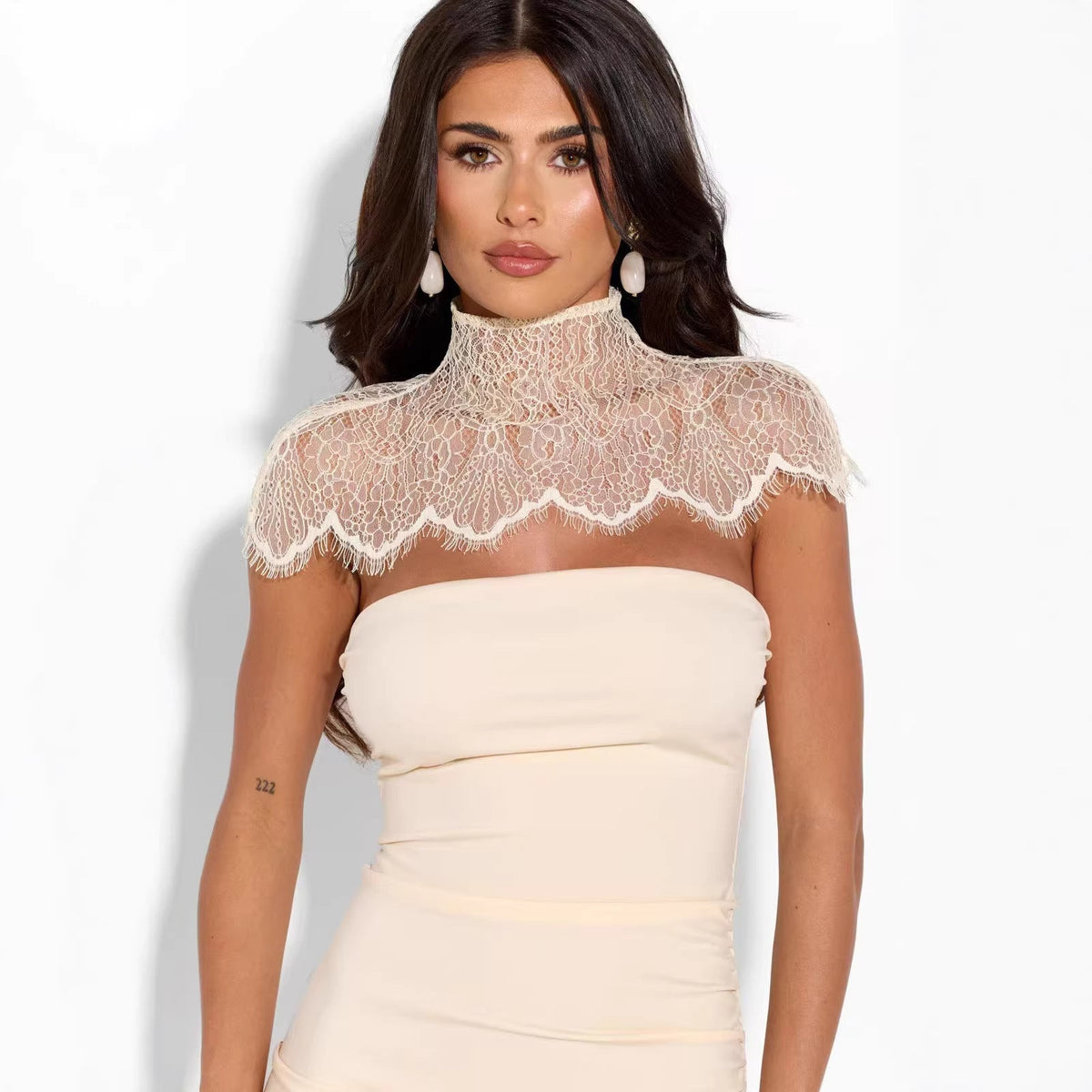 Women's Jumpsuit with Lace Accents and Figure-Hugging Silhouette