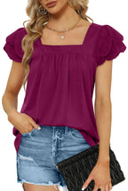 Women's Blouse with Decorative Puff Sleeves and Feminine Cut