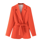Women's Tailored Blazer with Belt Detail
