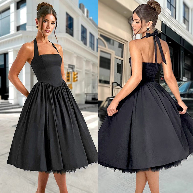 Women's A-Line Cocktail Dress with Off-Shoulder Design