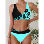 Women's Swim Set with Shiny Floral Pattern