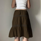 Women's Airy Jumpskirt with Elastic Waist and Ruching