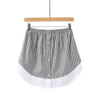 Women's Striped Shirt Blouse with Asymmetric Cut