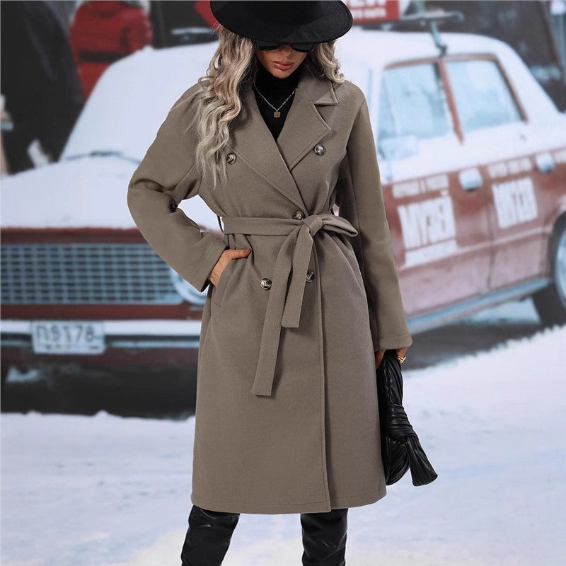 Women's Double-Breasted Wool Coat