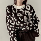 Women's Fluffy Leopard Print Sweater