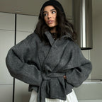 Women's Cozy Soft Crop Pullover Set with Zipper Collar