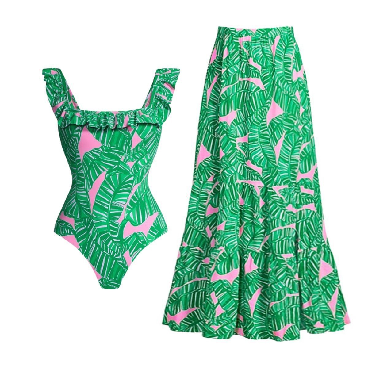 Women's Swimsuit and Maxi Skirt Set