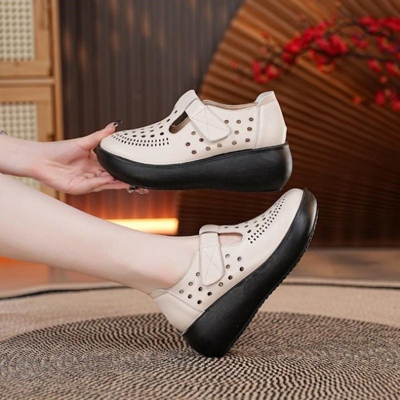 Women's Breathable Clogs with Side Hook-and-Loop Closure and Perforated Design