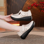 Women's Breathable Clogs with Side Hook-and-Loop Closure and Perforated Design