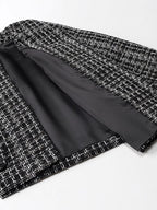 Women's Elegant Tweed Jacket with Gold Buttons
