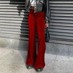 Women's Elegant High-Waisted Flare Trousers